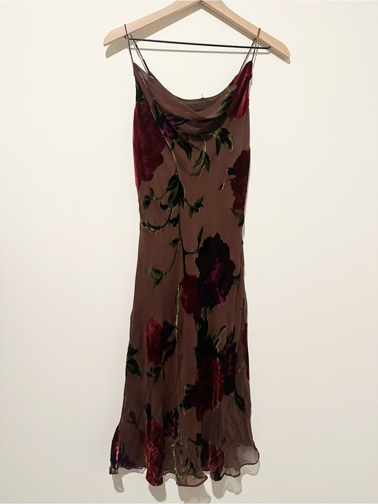 Spenser Jeremy Dresses & Skirts - Vintage Spenser Jeremy Brown Slip Floral Midi Dress - 8